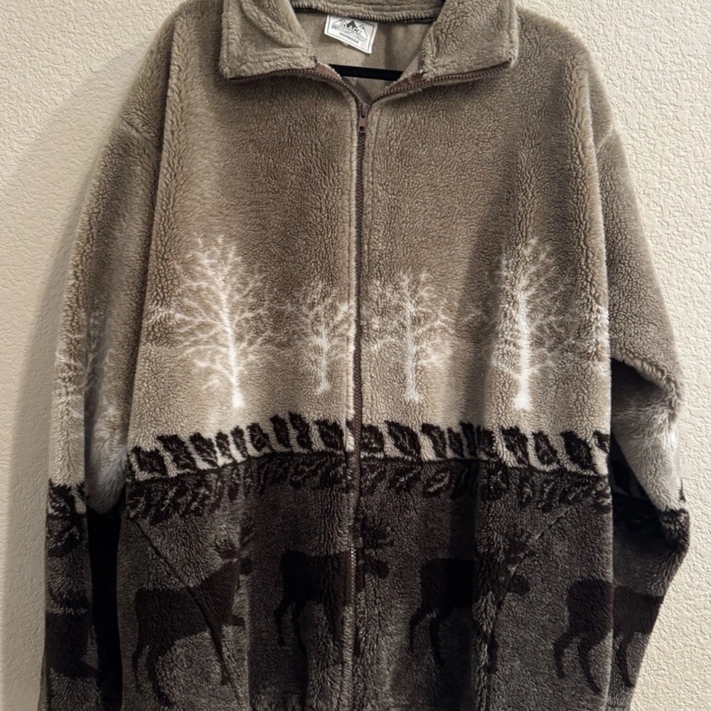 BLACK MOUNTAIN 90s Fleece Jacket XL Made in USA Full Zip Outerwear